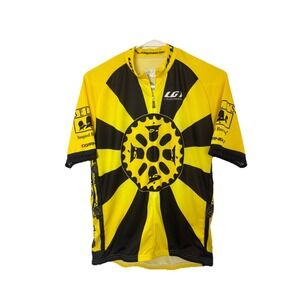 Louis Garneau Cycling Jersey Mens Small 1/4 Zip Black Yellow Bells Brewery